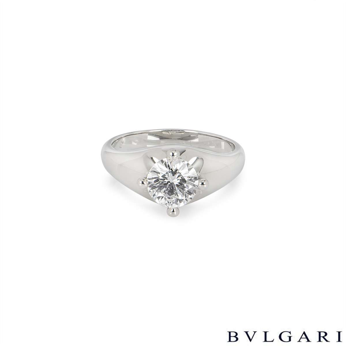Bvlgari Platinum Diamond Corona Ring 1.11ct F/VVS1